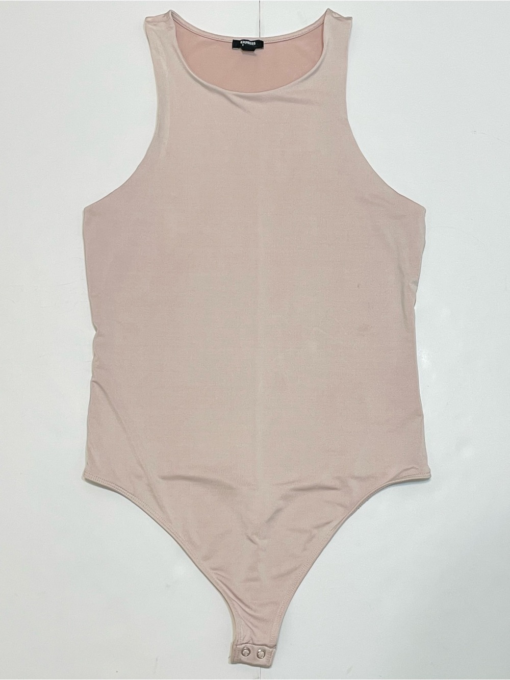 Express Body Contour Light Pink Sleeveless Bodysuit Size M